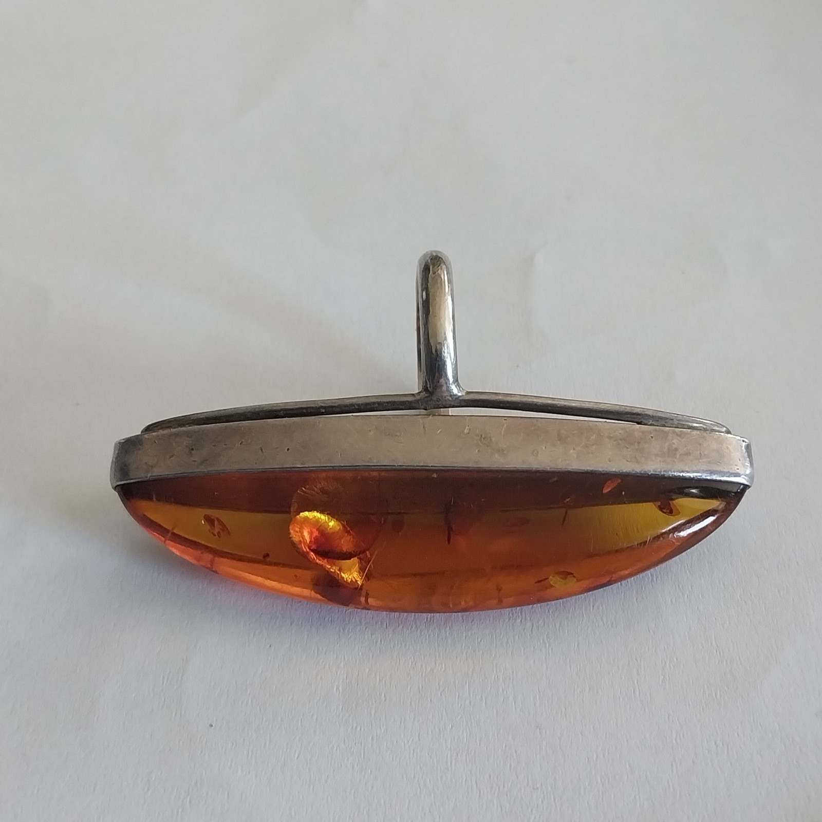 Vtg Huge Boho Sterling Silver 925 Amber Statement Oversized Ring Size 6.5