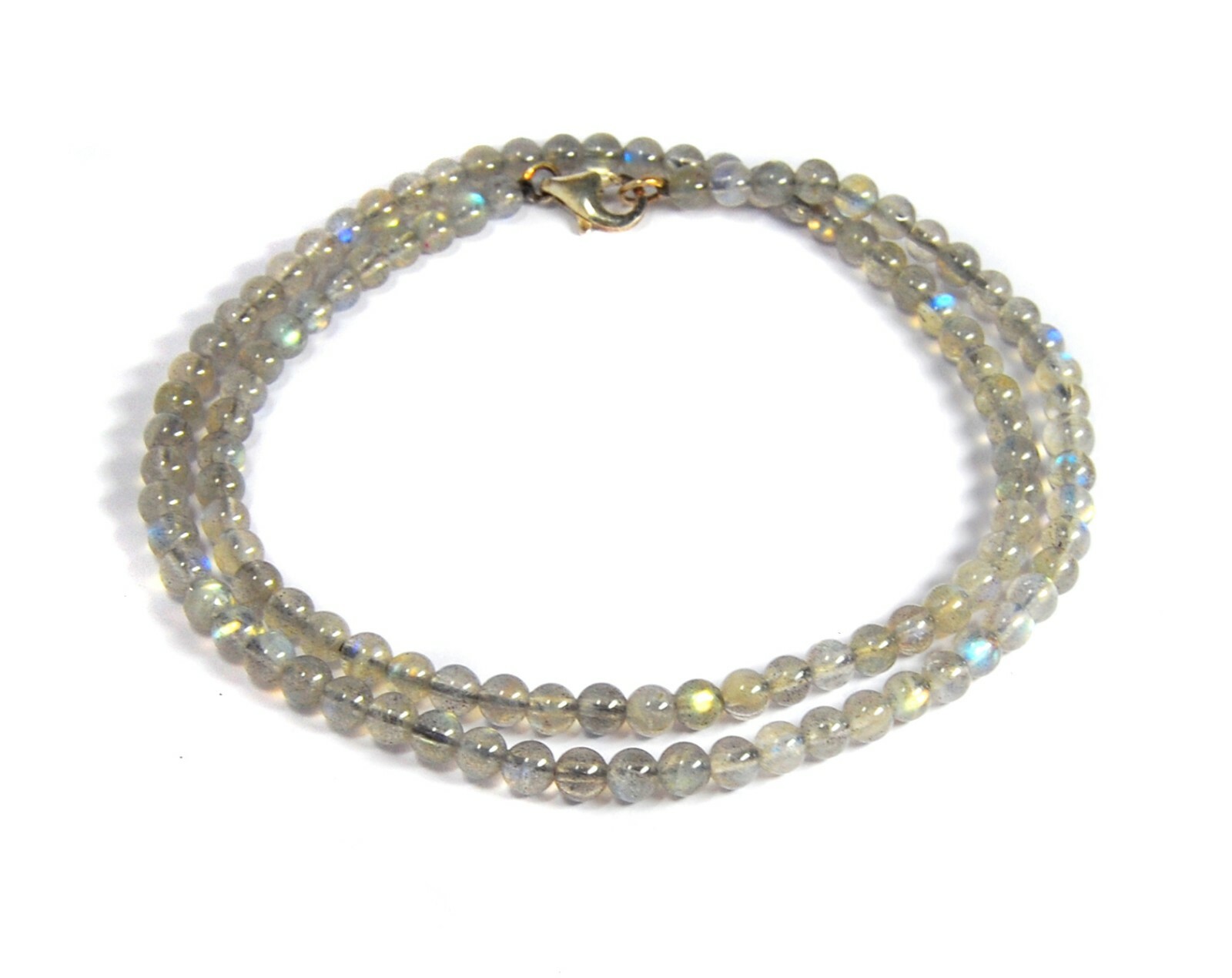 Labradorite Ball Shape Gemstone Necklace Ø-5mm 925 Silver Clasp