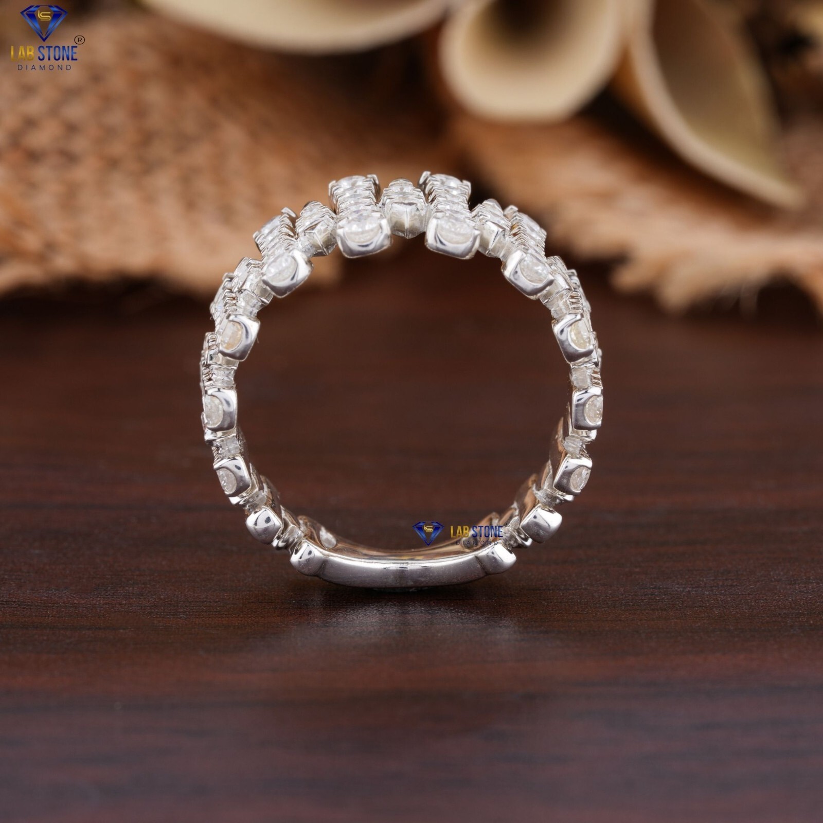 1.46 TDW Round Cut Lab-Created Diamond White Gold Ring EF Color VS Clarity