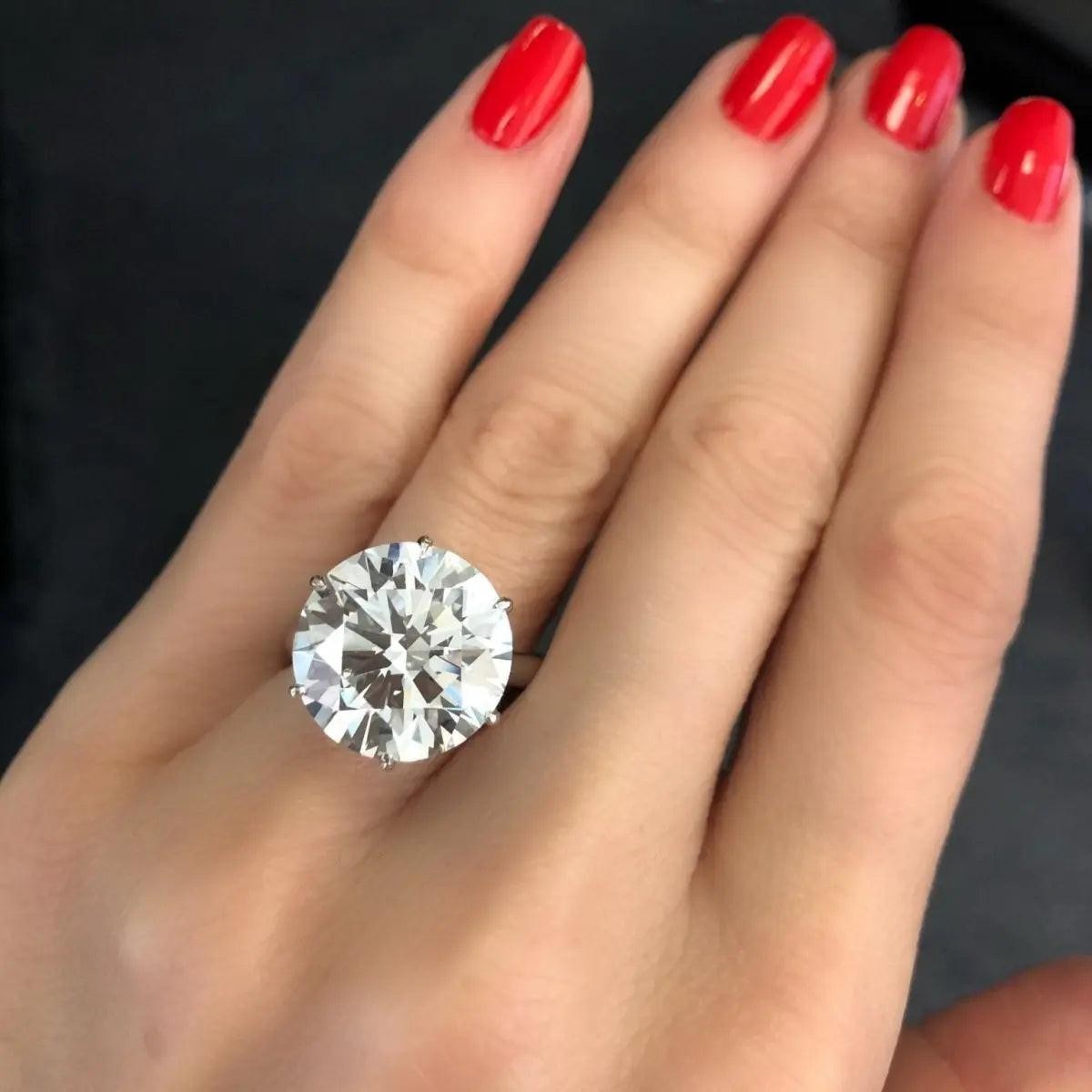 Round Cut Lab Grown Diamond Solitaire Engagement Ring | 15 Carat IGI Certified