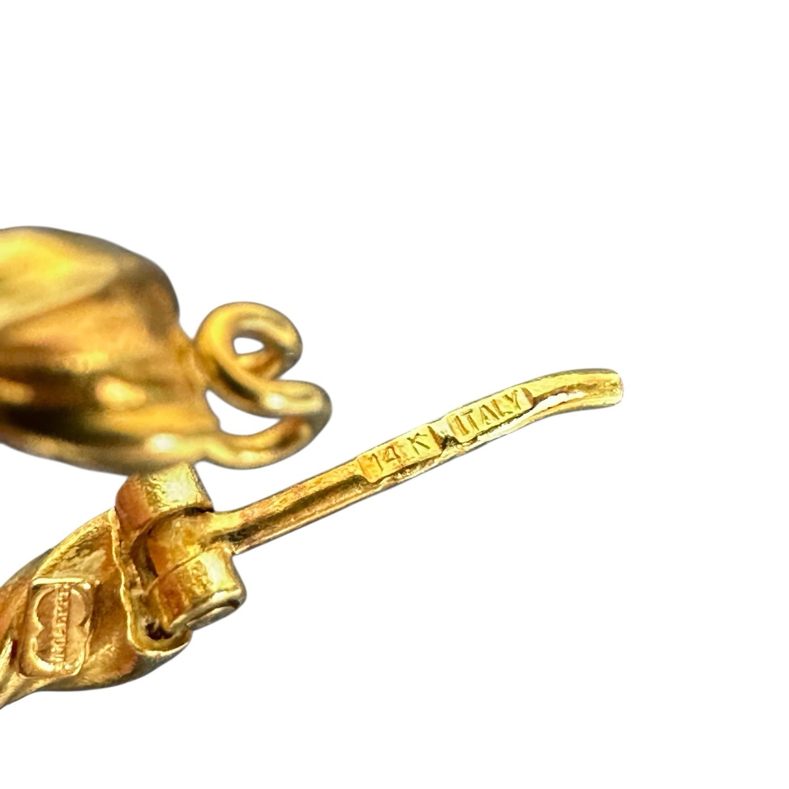 14k Gold Twisted Earrings Made In Italy by UnoAErre 1.72g