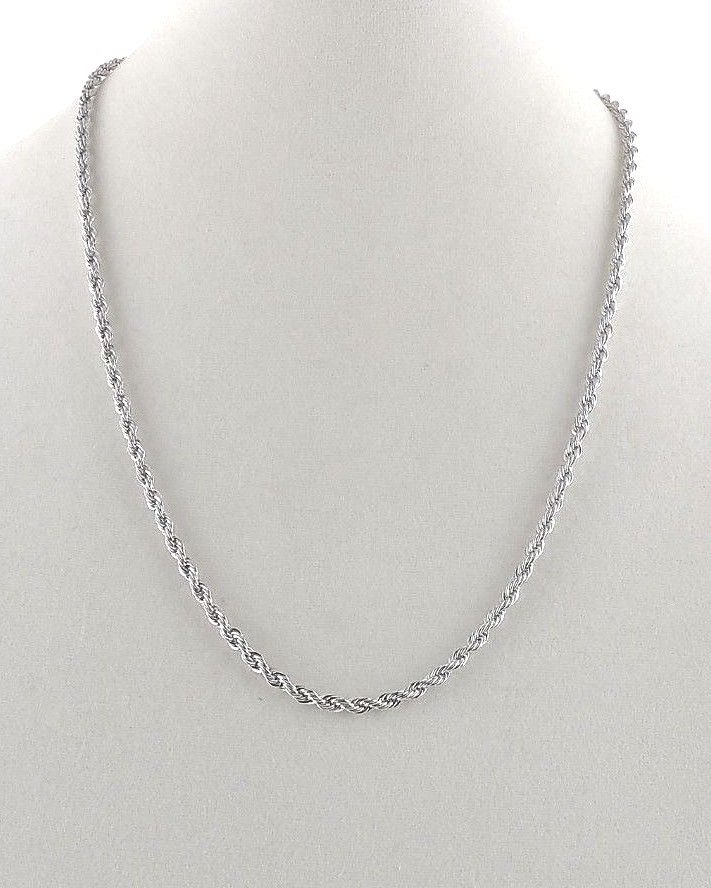 Stainless Steel 4 mm Rope Chain Necklace 18″, 20″, 24″ or 30″