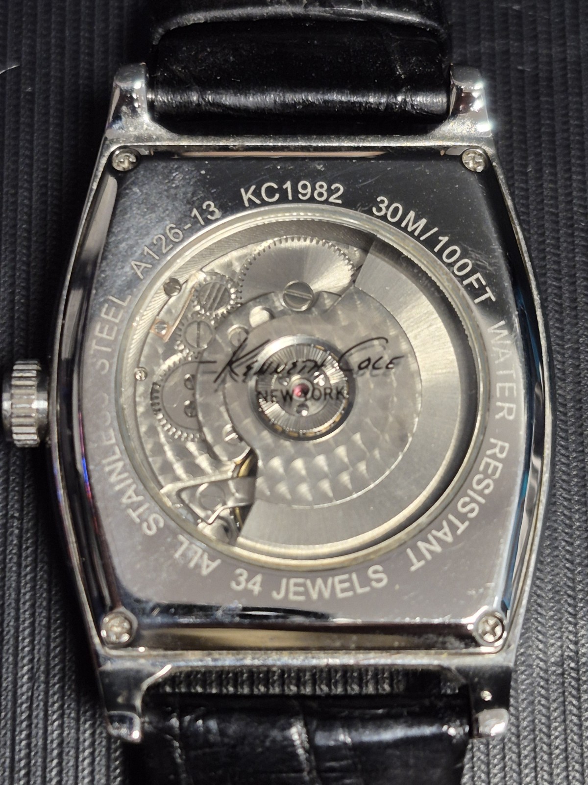 Kenneth Cole KC1982 NY Men’s Power Reserve Indicator Automatic Open Heart Watch