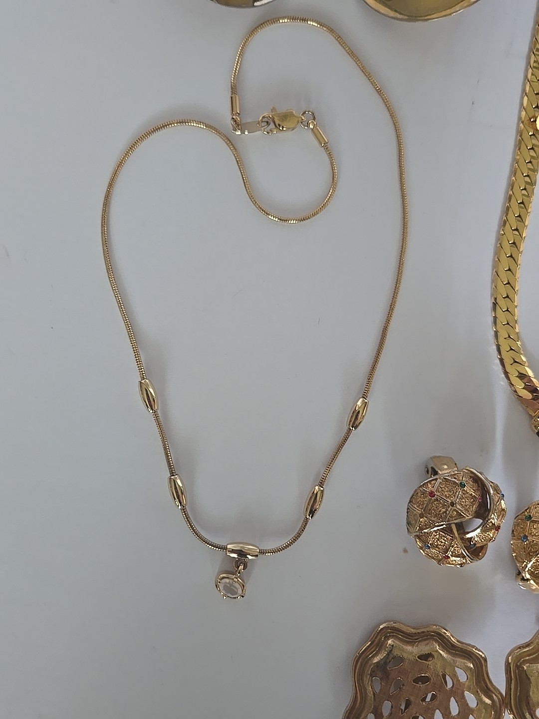 Vtg & Modern Goldtone & Other Jewelry Lot Earrings Necklaces