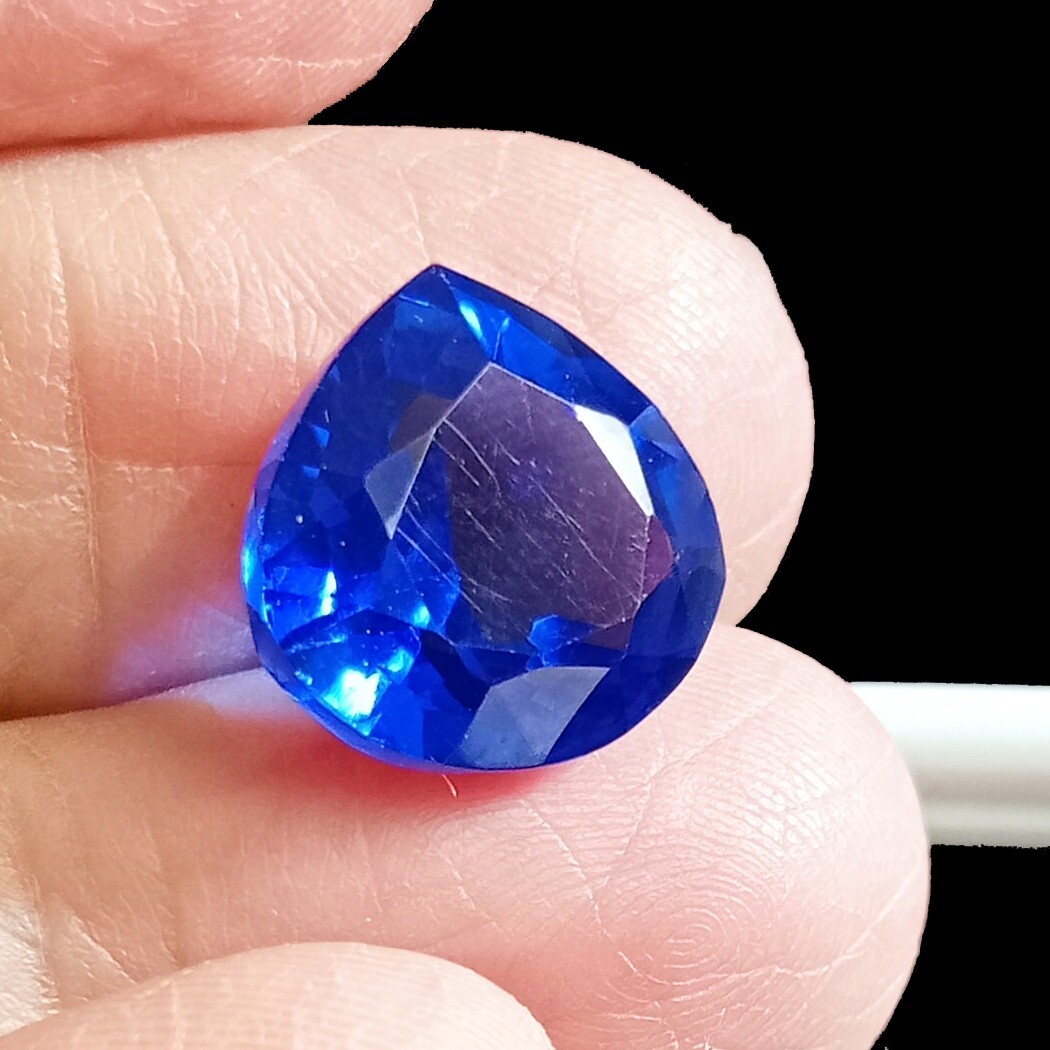 Natural Cornflower Blue Sapphire Certified Ceylon 10.70 Ct Pear Loose Gemstone