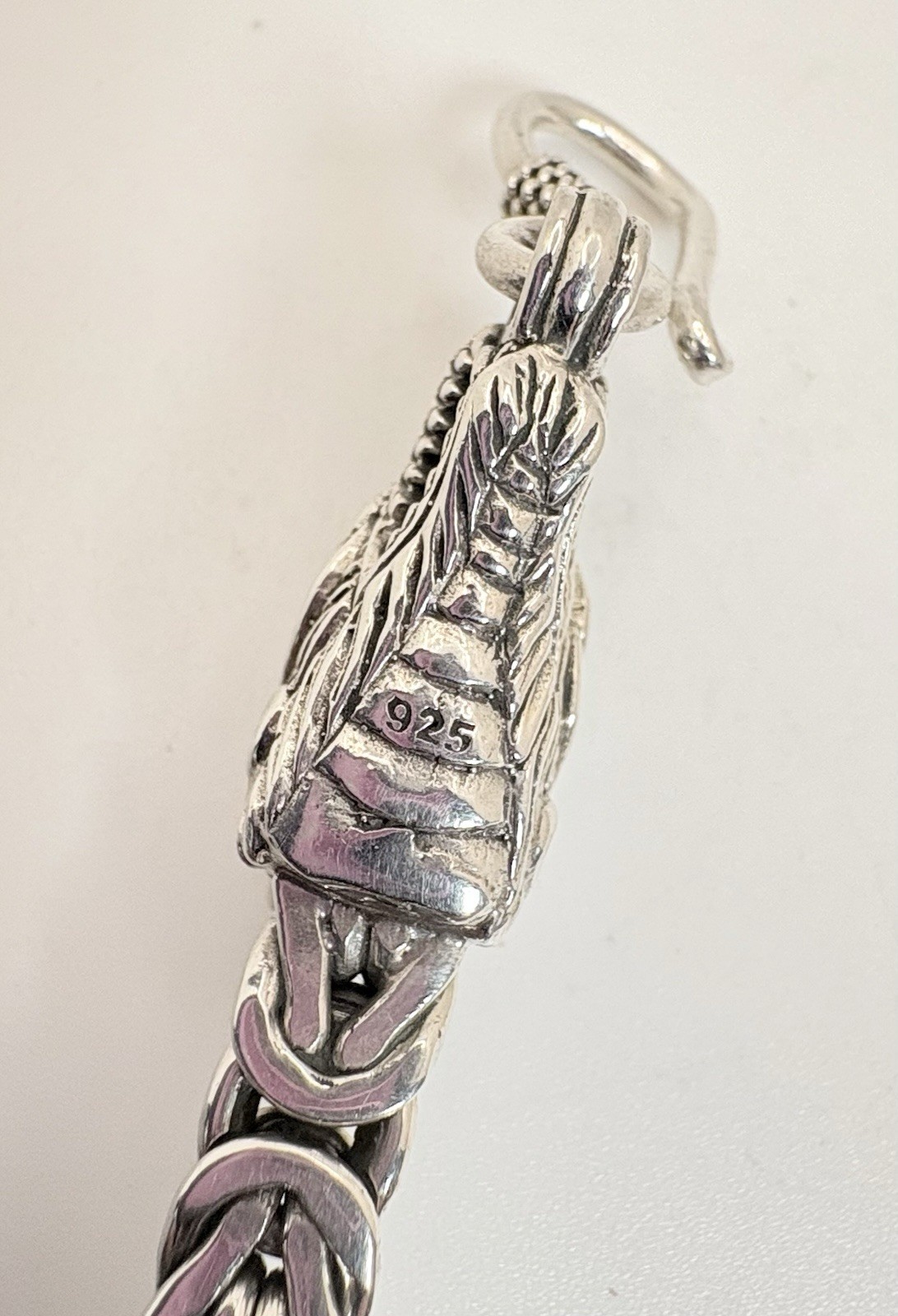Dragon Head Borobudur Bracelet Sterling Silver 30.10g 7.25in Bali Legacy
