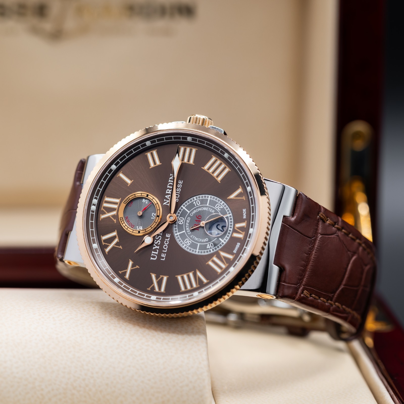 Ulysse Nardin Maxi Marine Chronometer Gold & Stainless Steel Ref. 265-67-3/45