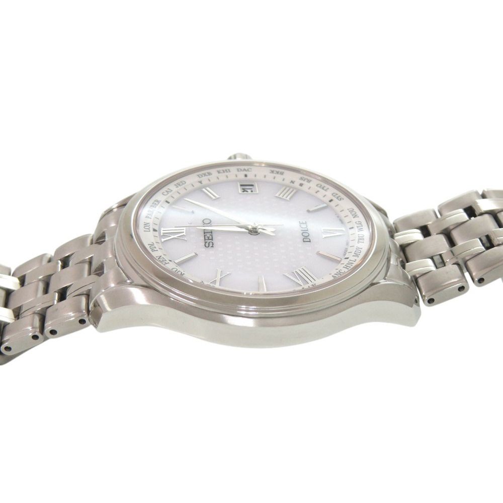 Seiko Dolce Exceline SADZ201 7B27 0AD0 Titanium White Solar Radio Wave Watch Whi