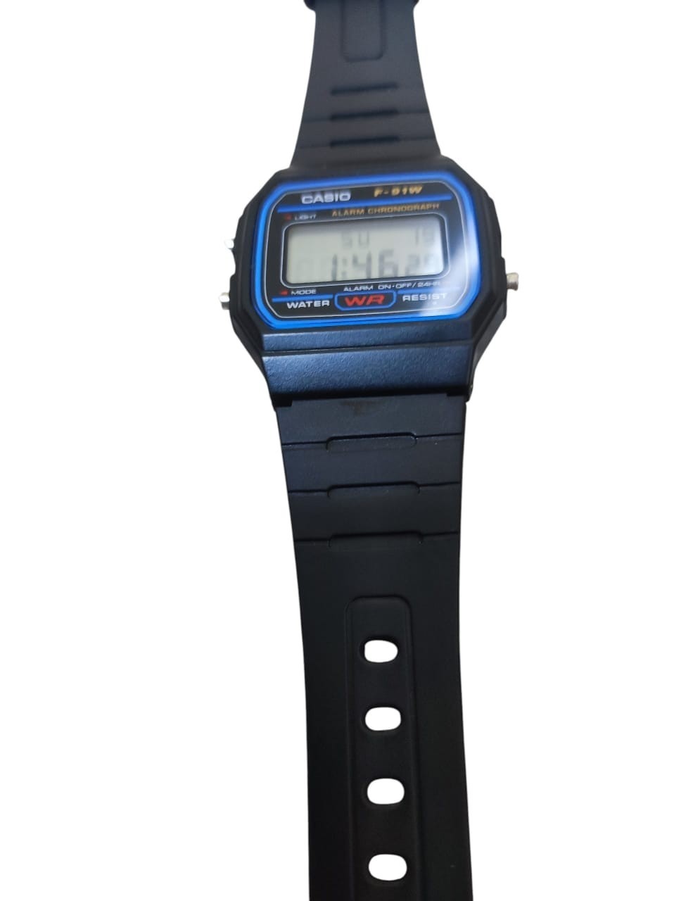 Casio F-91W Digital Watch 593 Black Resin Alarm Chronograph Tested Works