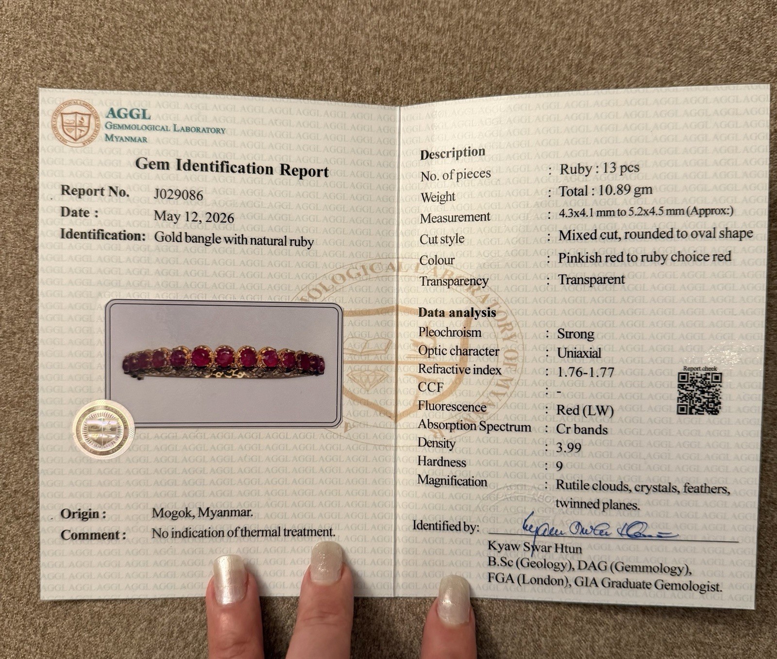 Certified Natural Burma(Mogok) Ruby 18k Y Gold LotusFlower Bracelet Bangel
