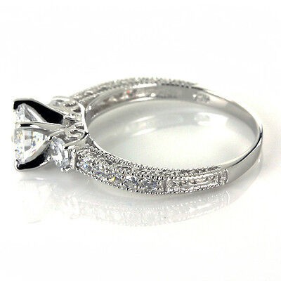 1.31cttw Ring Set Sterling Silver Three Stone AAA CZ Engagement 6MM Szs 5-10