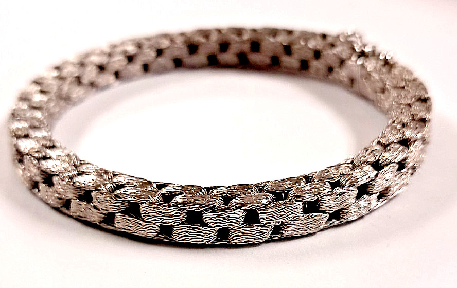 WOW!! CUSTOM HAND-MADE STERLING SILVER “WOVEN LINK” BRACELET (6mm 7.5″ 30.95GR