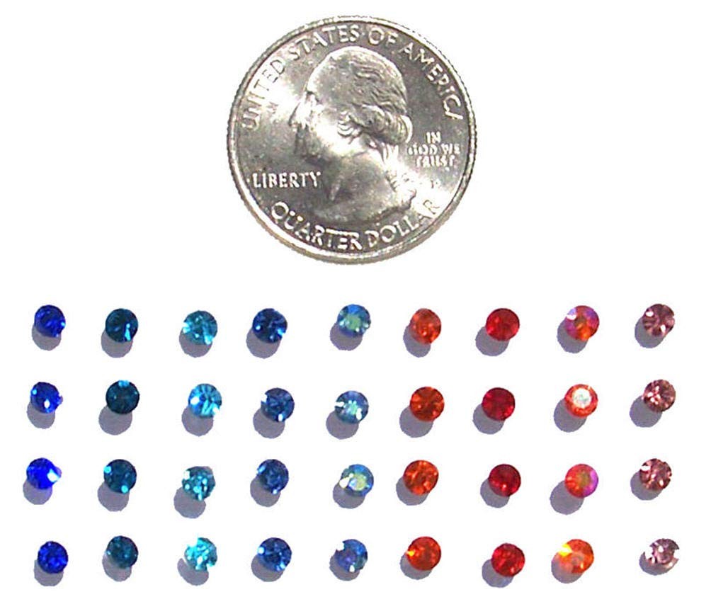 18 Pairs Multi Colors Clear Crystal Acrylic Nylon Plastic Posts Medical No Metal