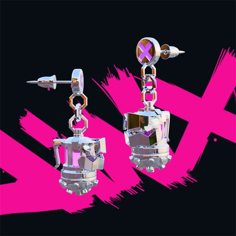 Anime Arcane：League of Legends Jinx Pendant Earrings Eardrop Toy Womens Gift New