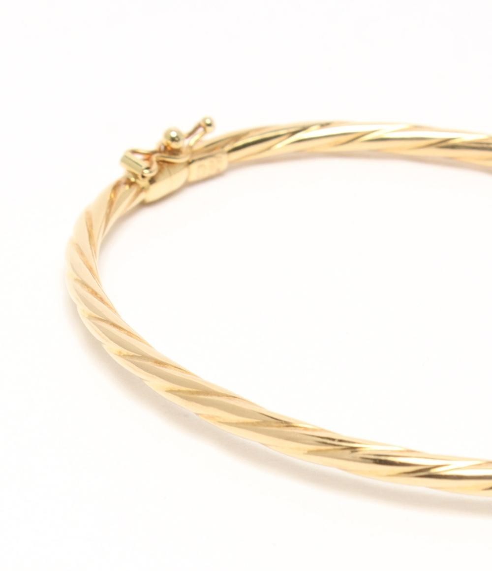 UNOAERRE Bangle Bracelet K18 Yellow Gold 16.5cm Authentic Italy Jewelry