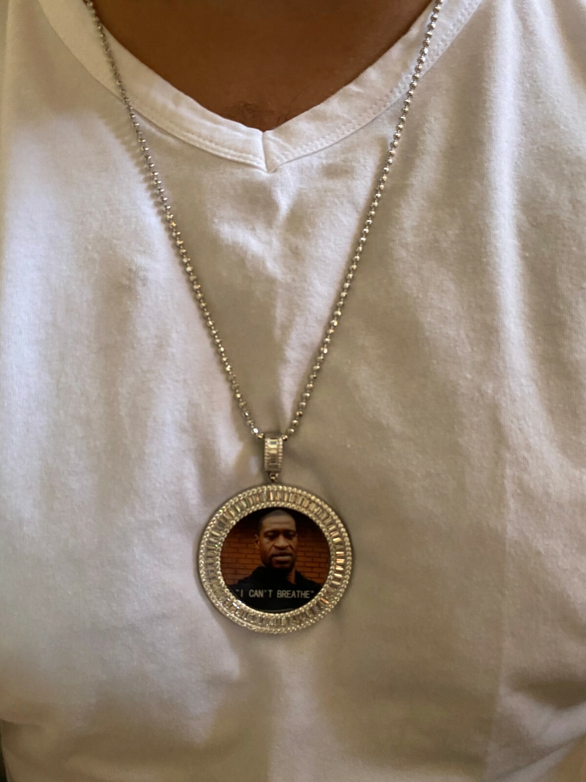 Solid 925 Silver Custom HipHop Photo Pendant Icy Memory Medallion Gold Plated CZ