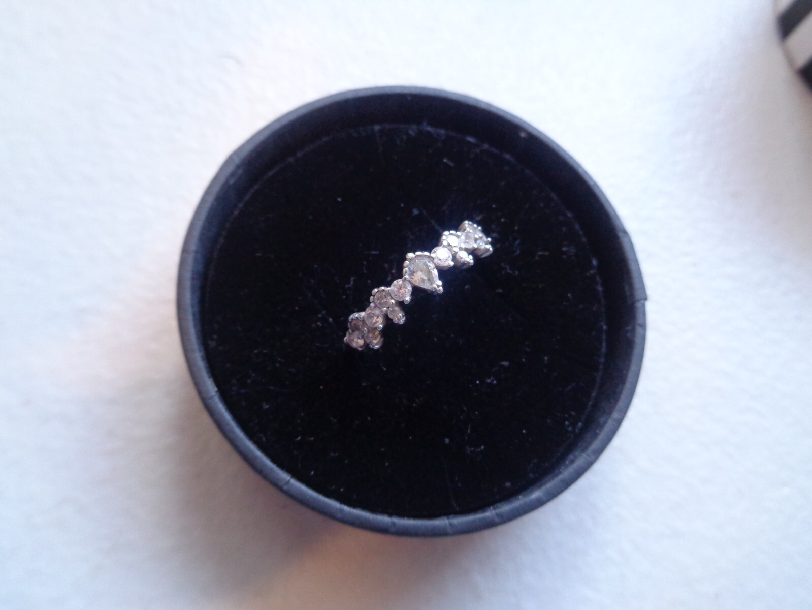 THOMAS SABO Silver Ring and 15x cz Stone Ring Size O Weight 2.3grams Used