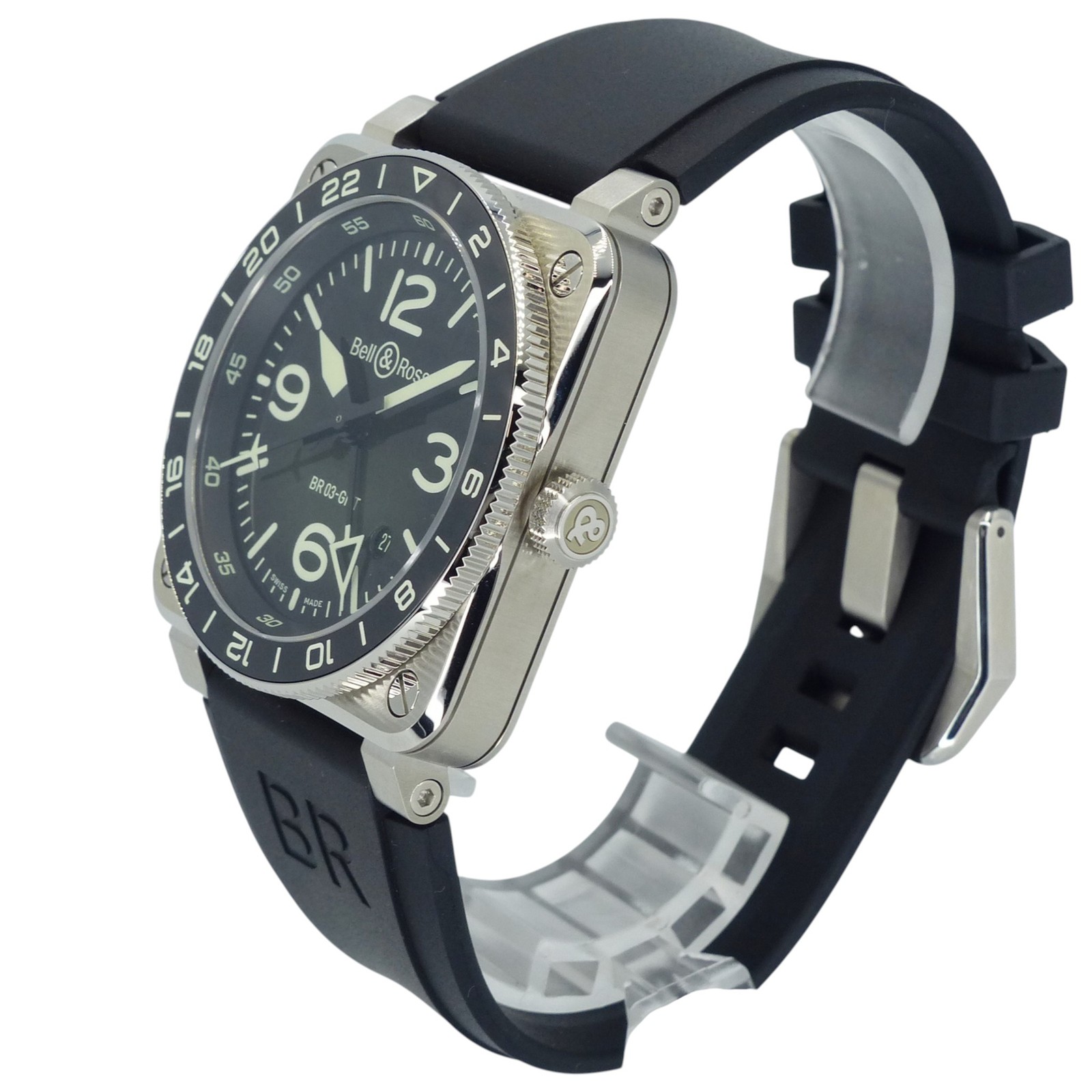 Bell & Ross GMT GREEN LUM BR0393-GN-ST / SRB 42.0mm Automatic #KNW2826