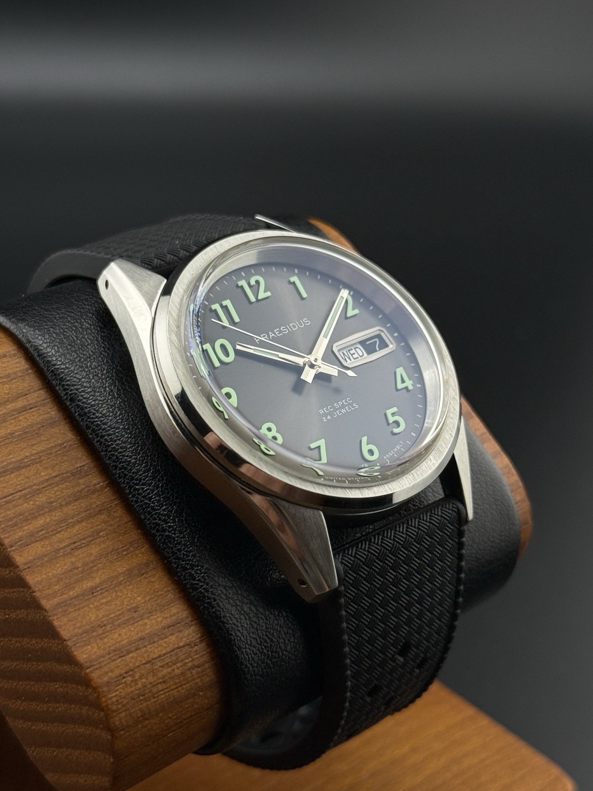 Praesidus REC SPEC OG SUNRAY Automatico Acciaio Silicone Nero Data Orologio Uomo