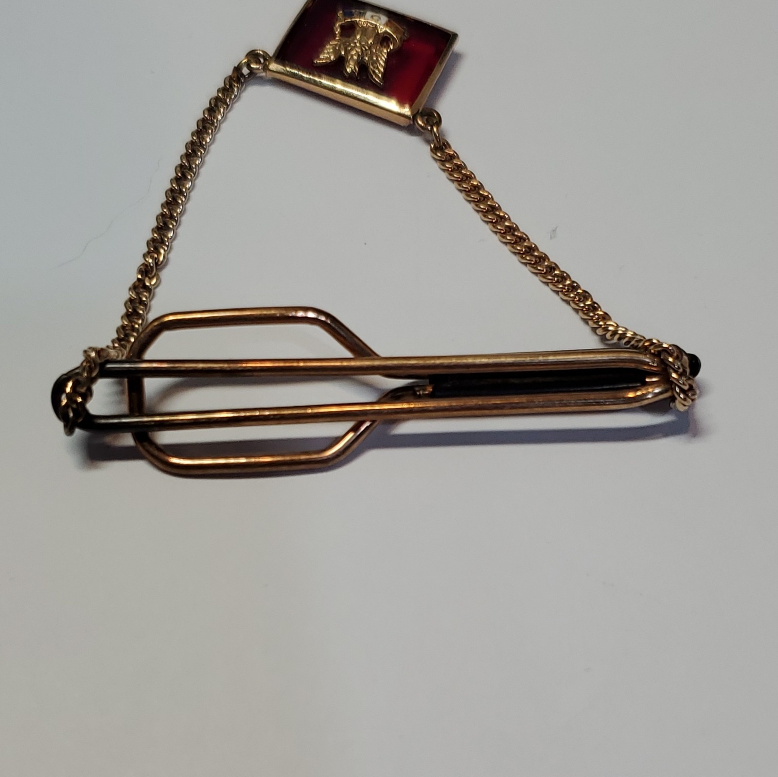 Vintage Tie Bar Fraternal Order of the Eagles Gold Tone FOE