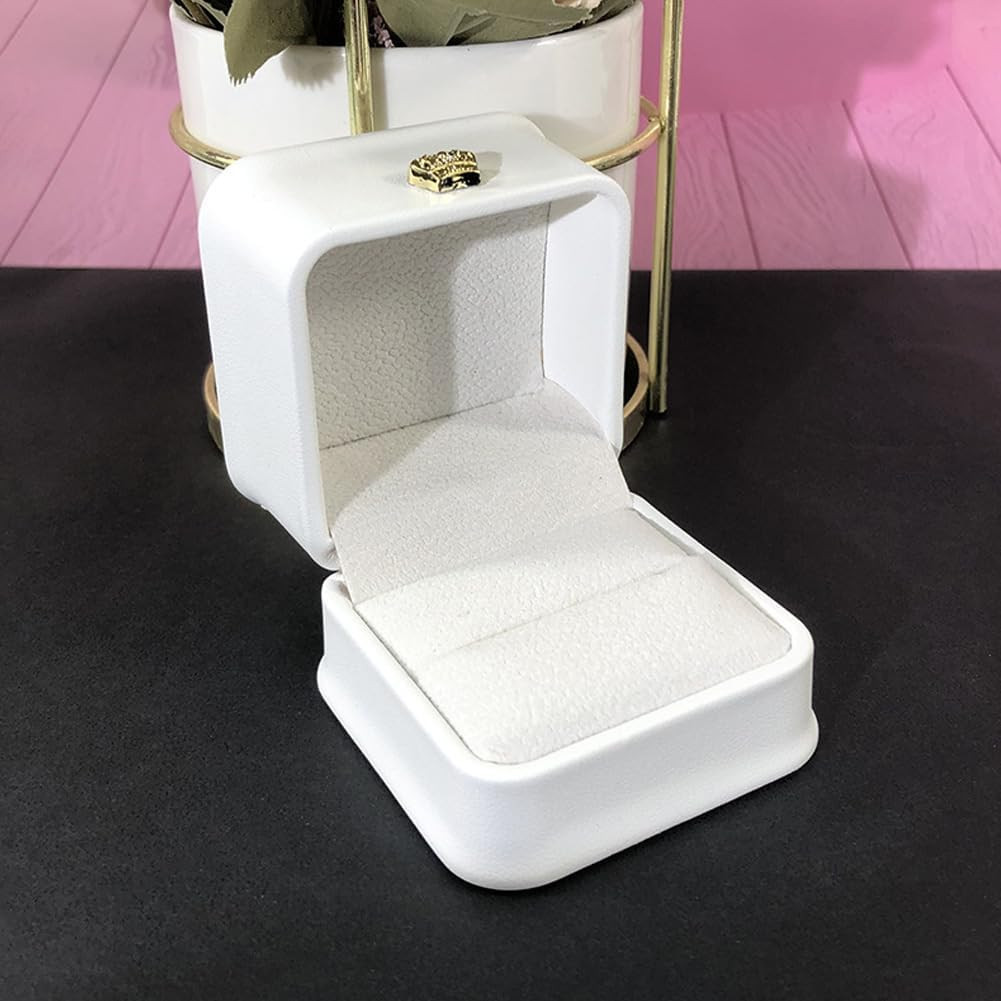 2PCS Small PU Leather Jewelry Organizer Box White Velvet Luxury Pendant