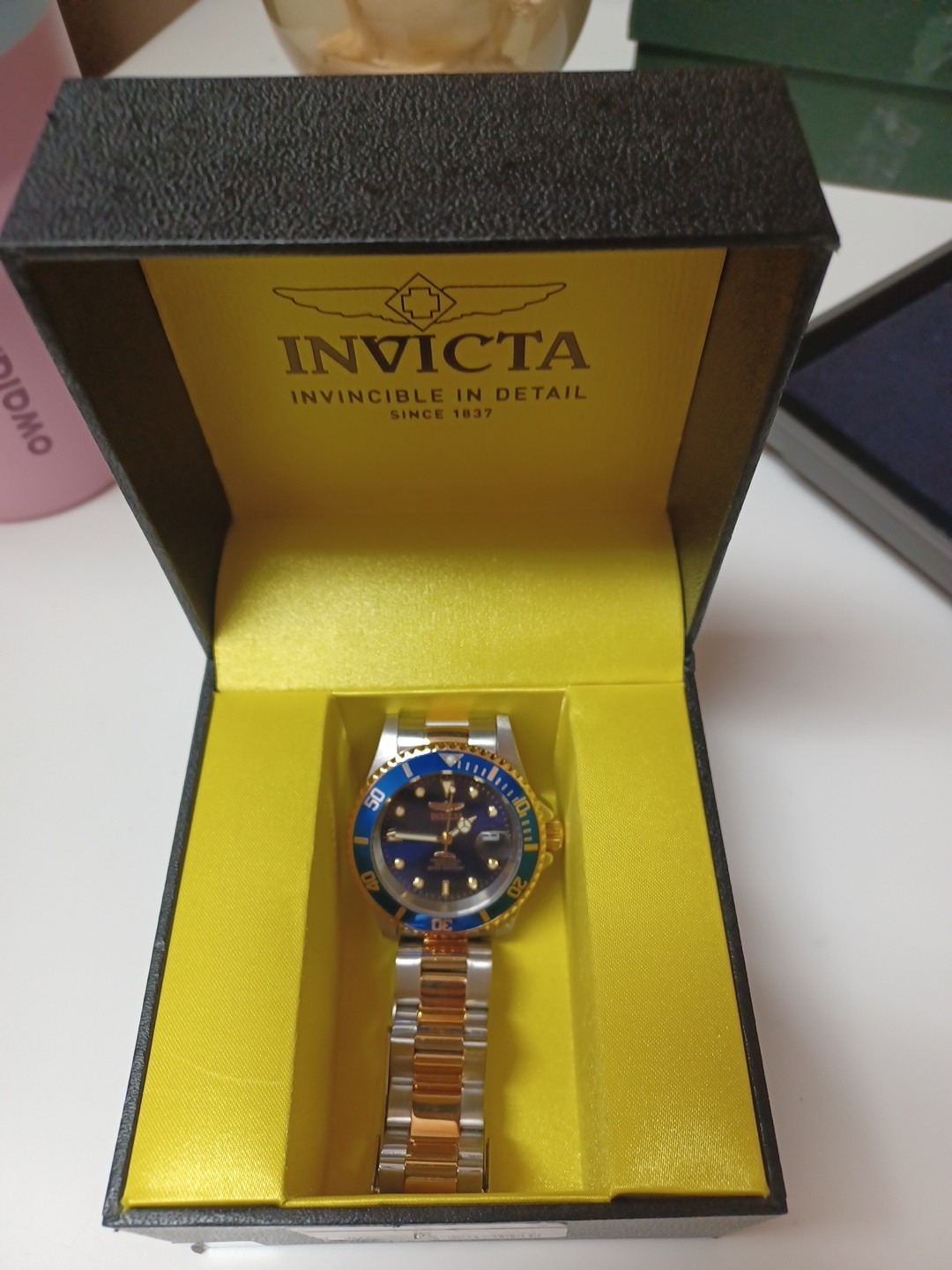 Invicta Pro Diver 26972 Blue Dial Two Tone Stainless Steel Wrist Watch for Men