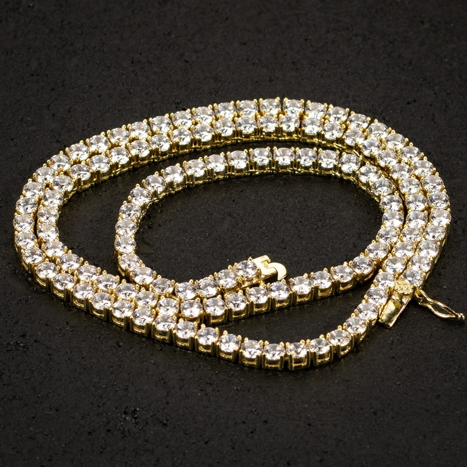 High-End Moissanite Brass 1 Row Tennis 4mm 18″ 20″ 24″ Chain Necklace Jewelry