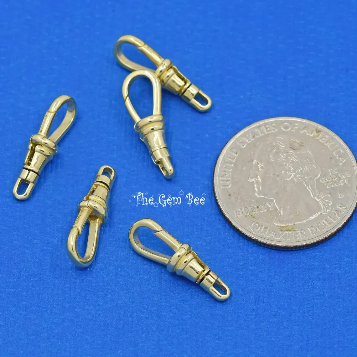 6.5×19.5mm 14k Yellow Gold Swivel Lock Dog Clip Chain Hook Charm Lobster Clasp
