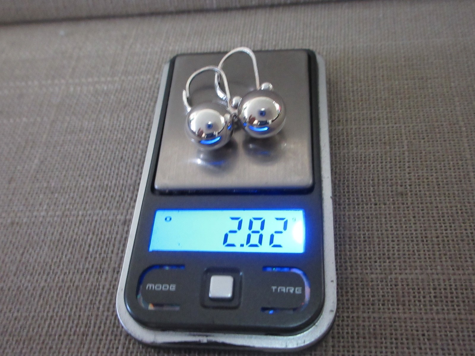 NF 925 Sterling Silver Lever Back 9.67mm Ball Earrings 2.82Grams