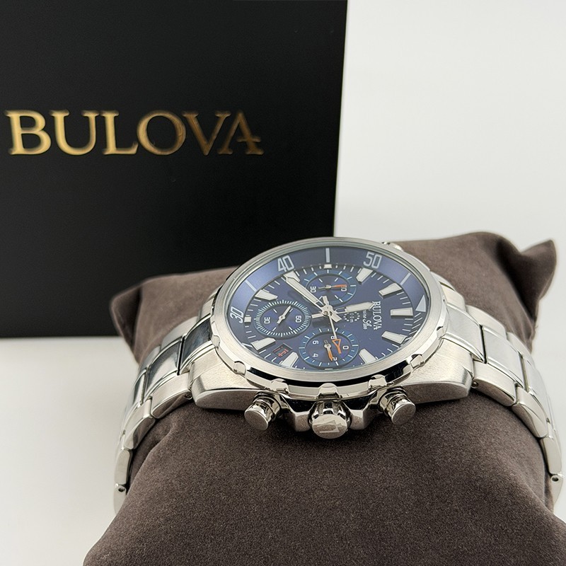 Bulova Marine Star Men’s New Blue Dial Quartz Chronograph Watch 43MM 96B256