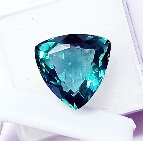 11.70 Ct Natural Green Amethyst Trillion Cut Certified Loose Gemstone ~Free Gift