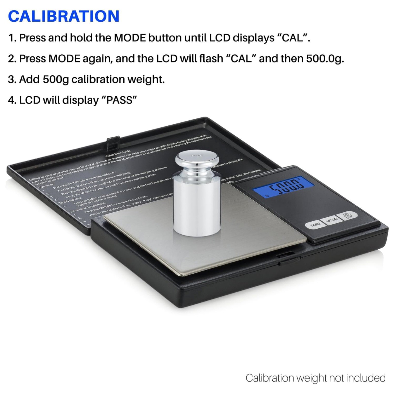 Digital Scale 1000g/0.1g Pocket Size with 6 Units Grams Ounces Grains Carats