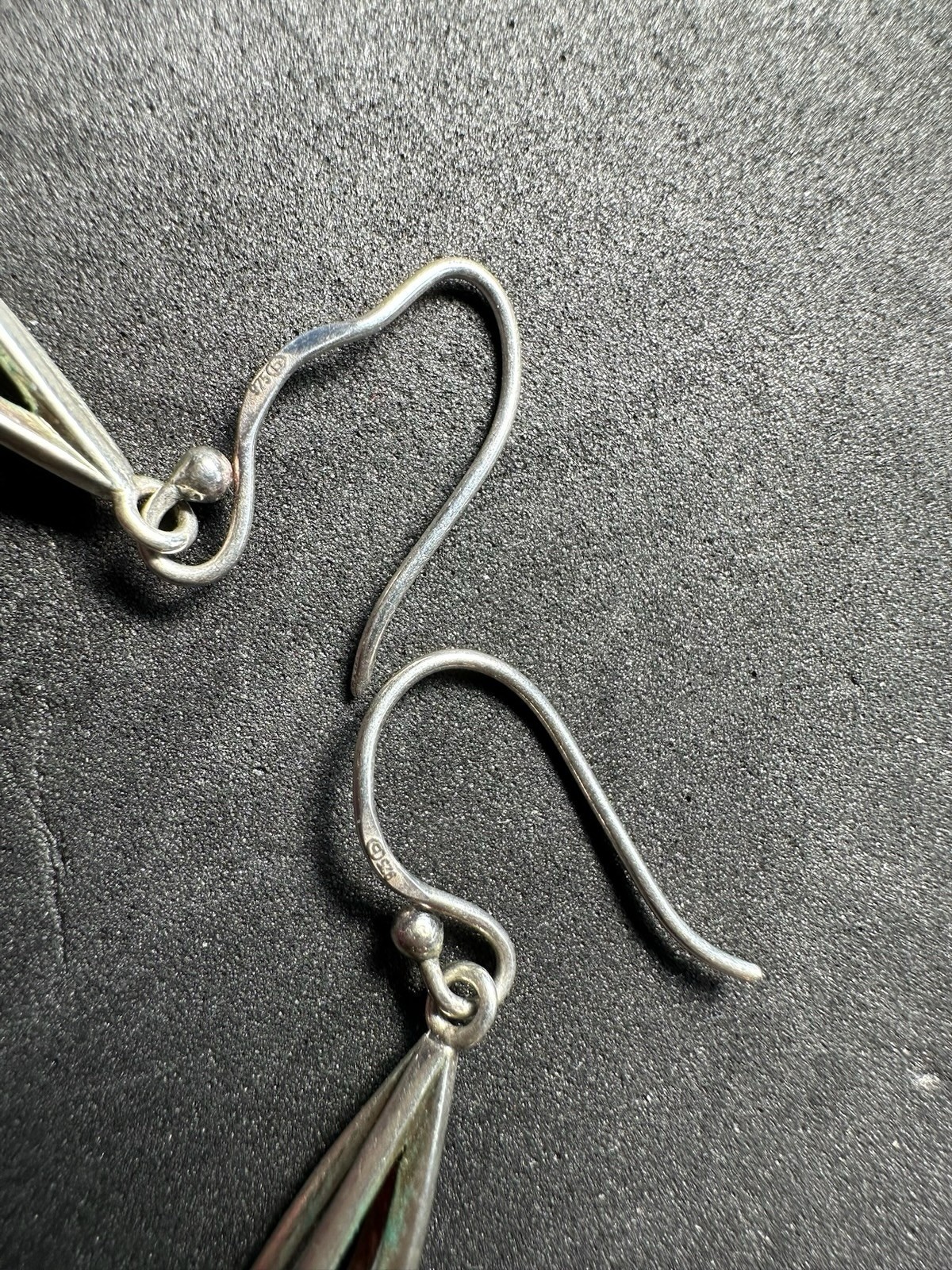2.29g Vintage Sterling Silver 925 Double Teardrop Dangle Hook Earrings