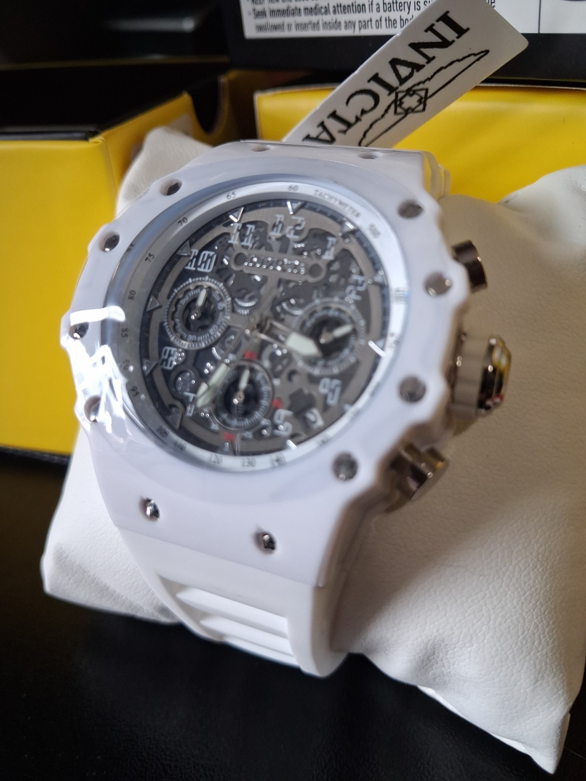 Invicta Racing Valyron Unisex Watch 41mm White, Skeleton Dial 69619