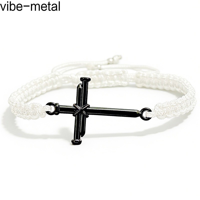 Braided Rope String Men Man Bracelet Charm Christian Jesus Cross Gift Adjustable