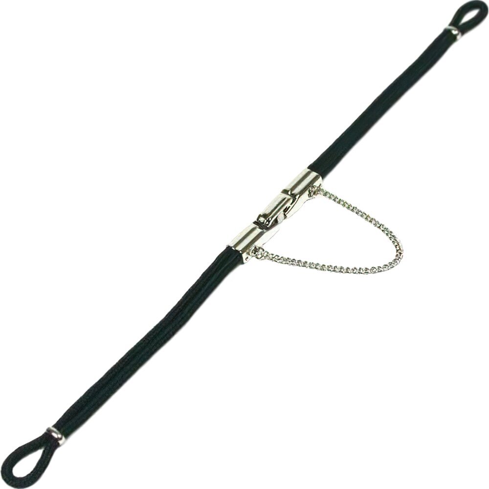 Watch Band Black Nylon Silver Buckle Safety Chain