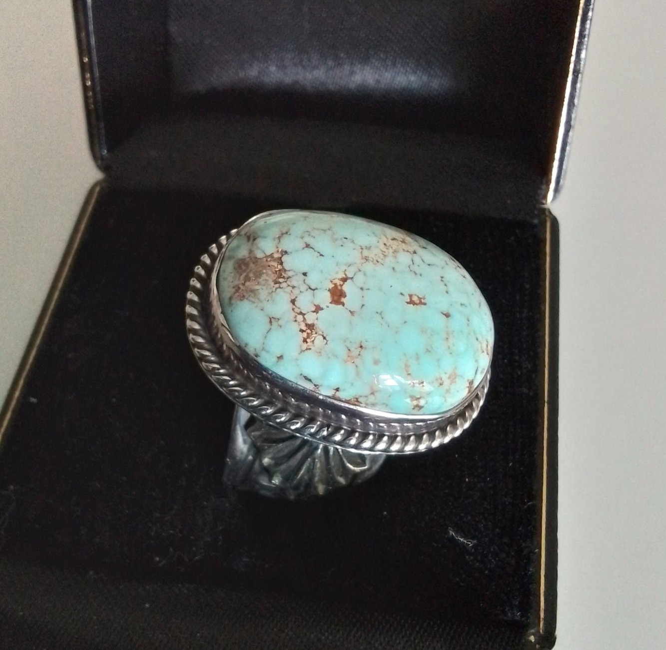 SUNSHINE REEVES Dry Creek Turquoise Sterling Silver Ring Size 11.5 Navajo