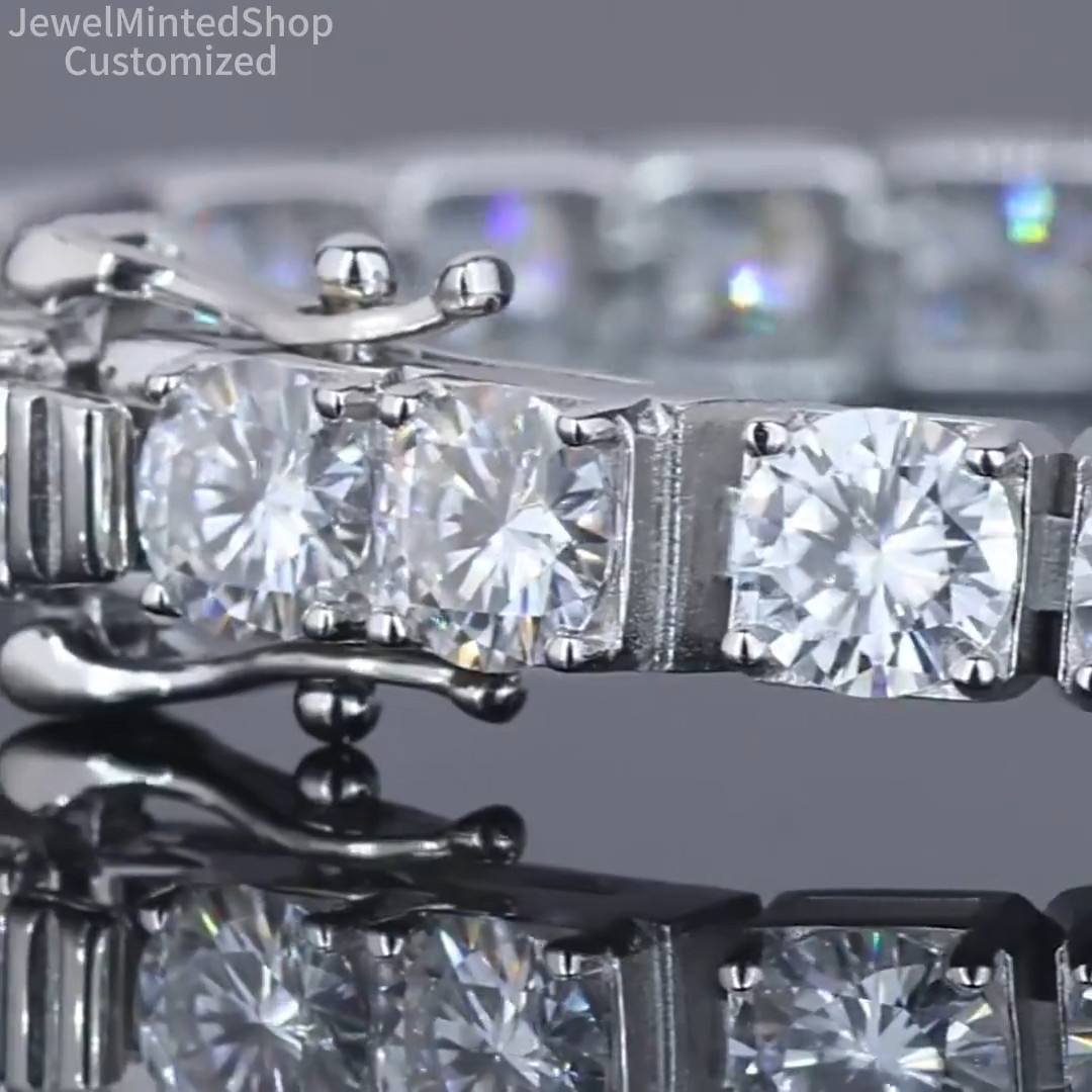 5 mm Certified, 17Ct White Diamond Tennis Bracelet , 7.5 inches, Tariffs FREE