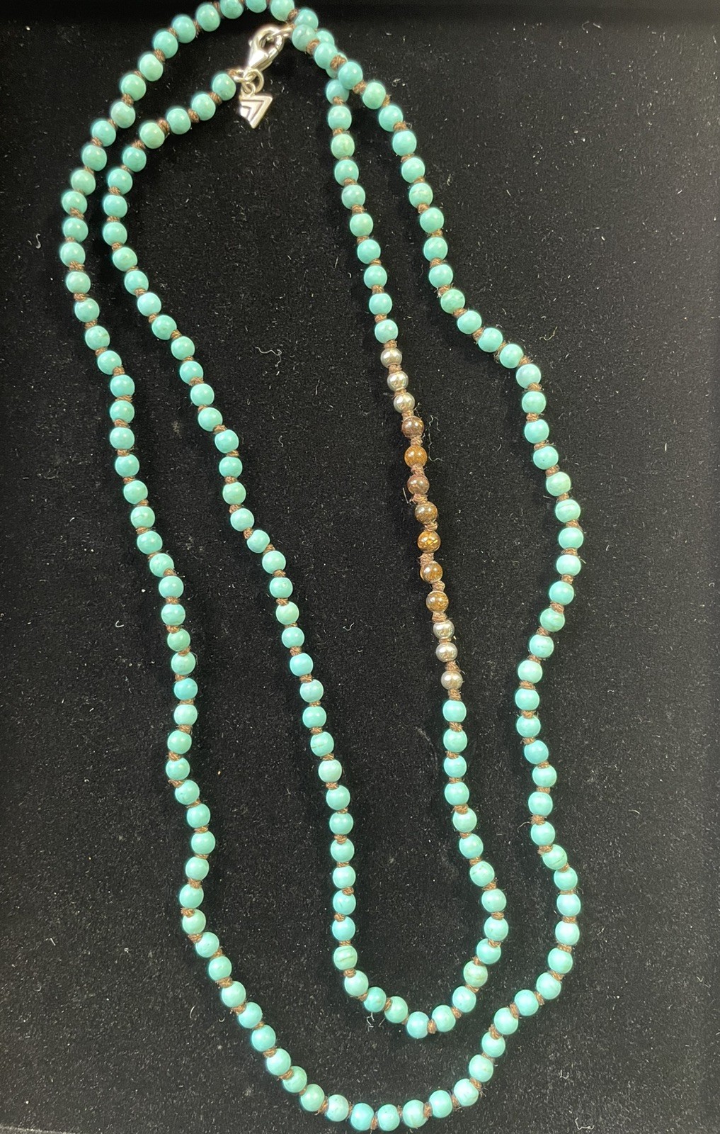 Silpada Sterling Silver Howlite Bronzite Great Lengths Bead Necklace N2396