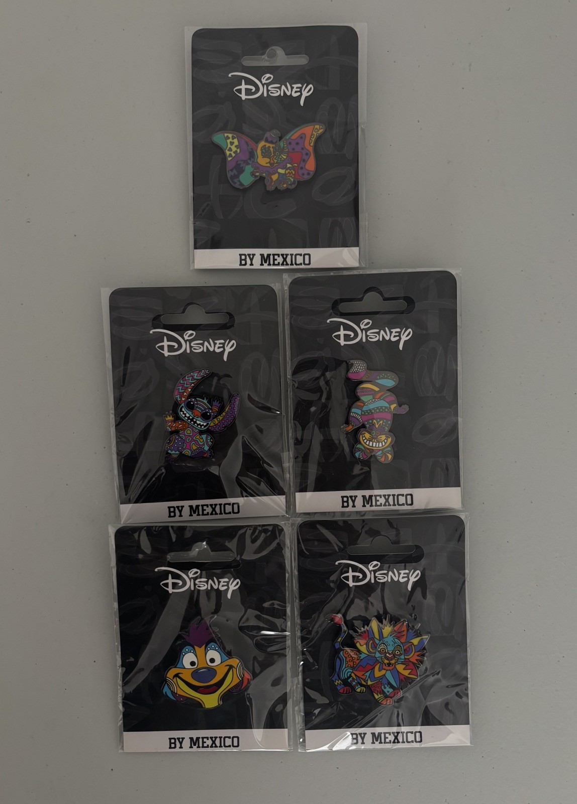 Disney By Mexico Art Enamel Pin Full Set Metal Pins (Set of 5) MEXICO EXCLUSIVE