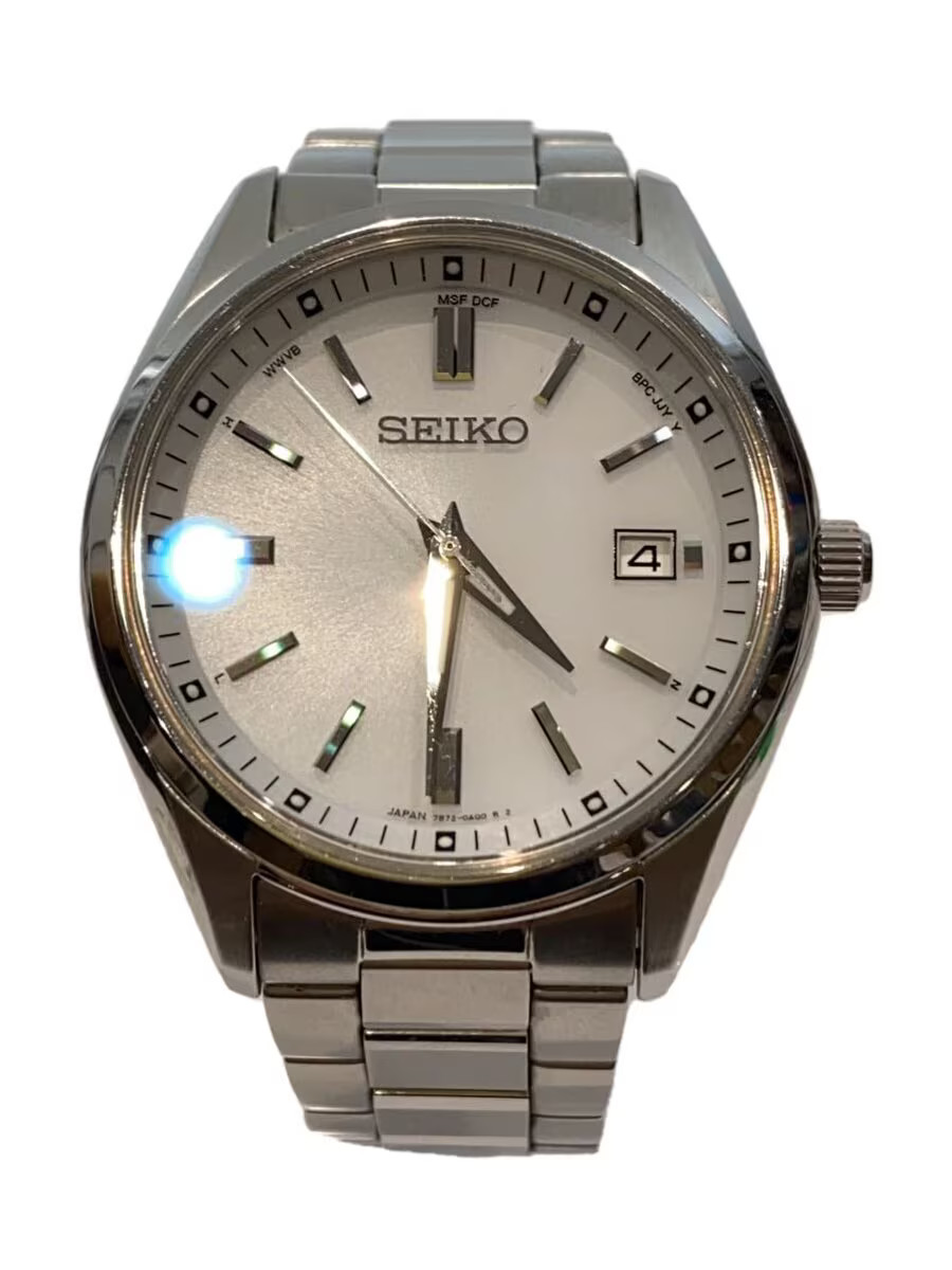 SEIKO Watch Analog Stainless WHT SLV 7B72 0AC0