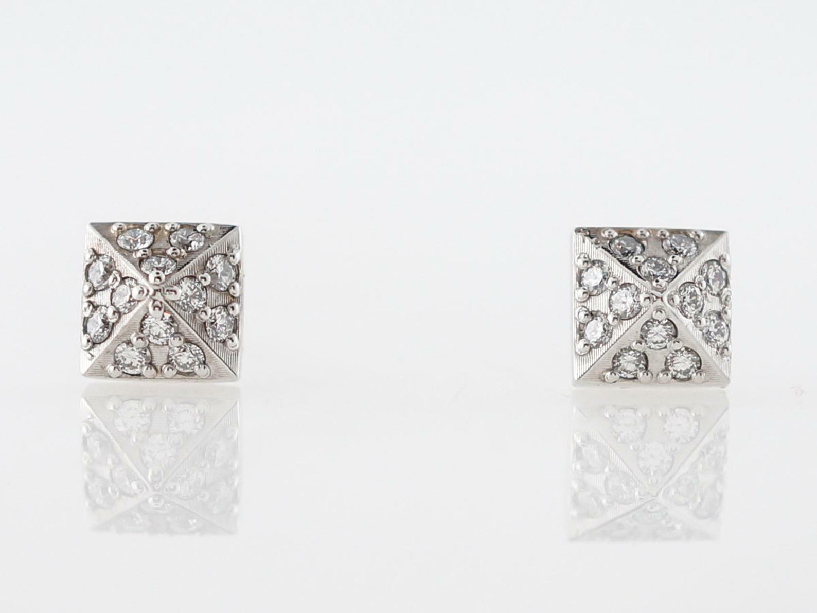 0.24ct Lab-Created Moissanite Pyramid Solitaire Stud Earrings White Gold Plated