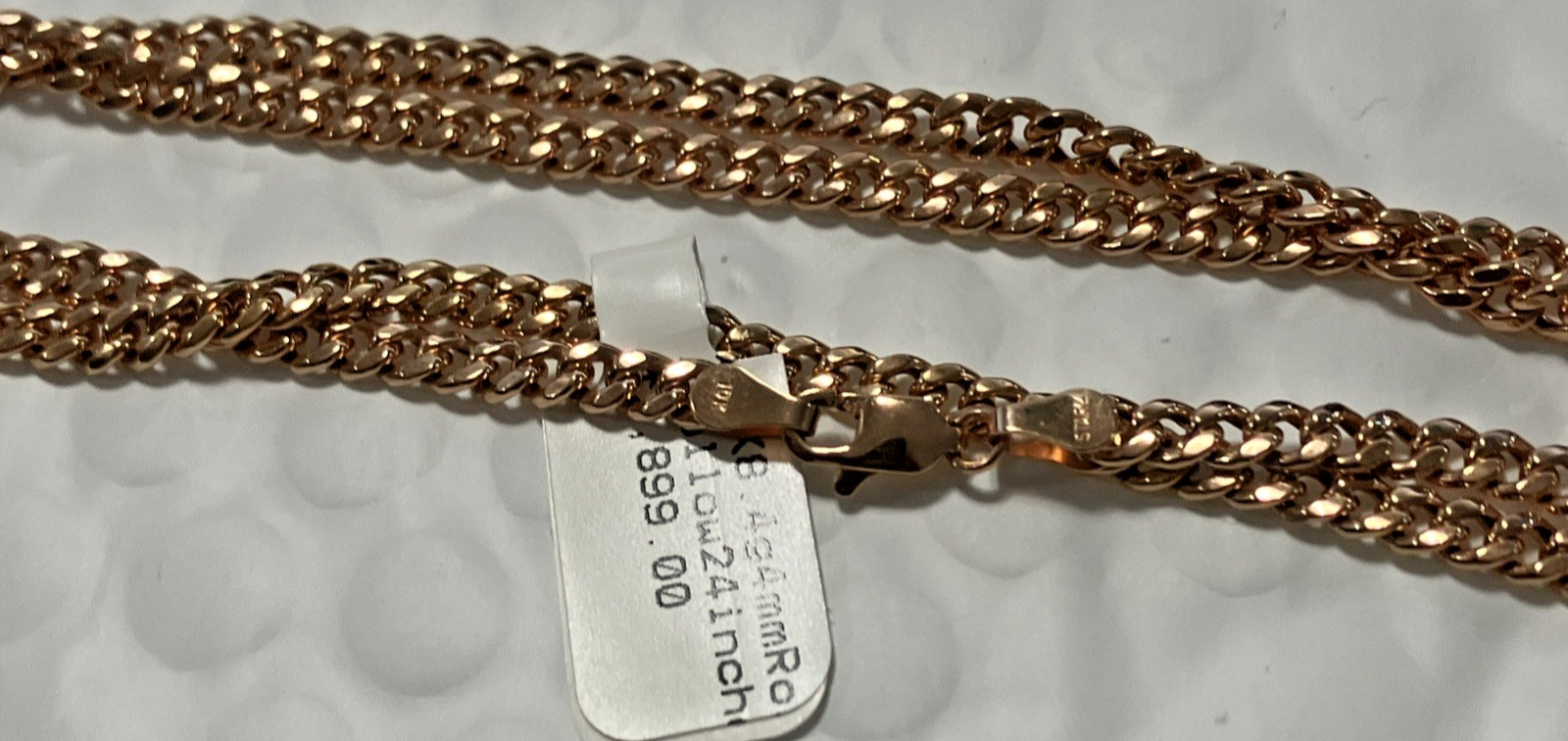 10kt Real Rose Gold Cuban Chain 8.4Grams 4mm 24” Starz Brand New with Tag 10k