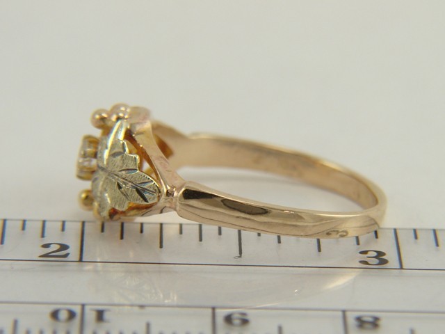 Landstroms 10K Black Hills Gold Diamond Ring Size 8.34