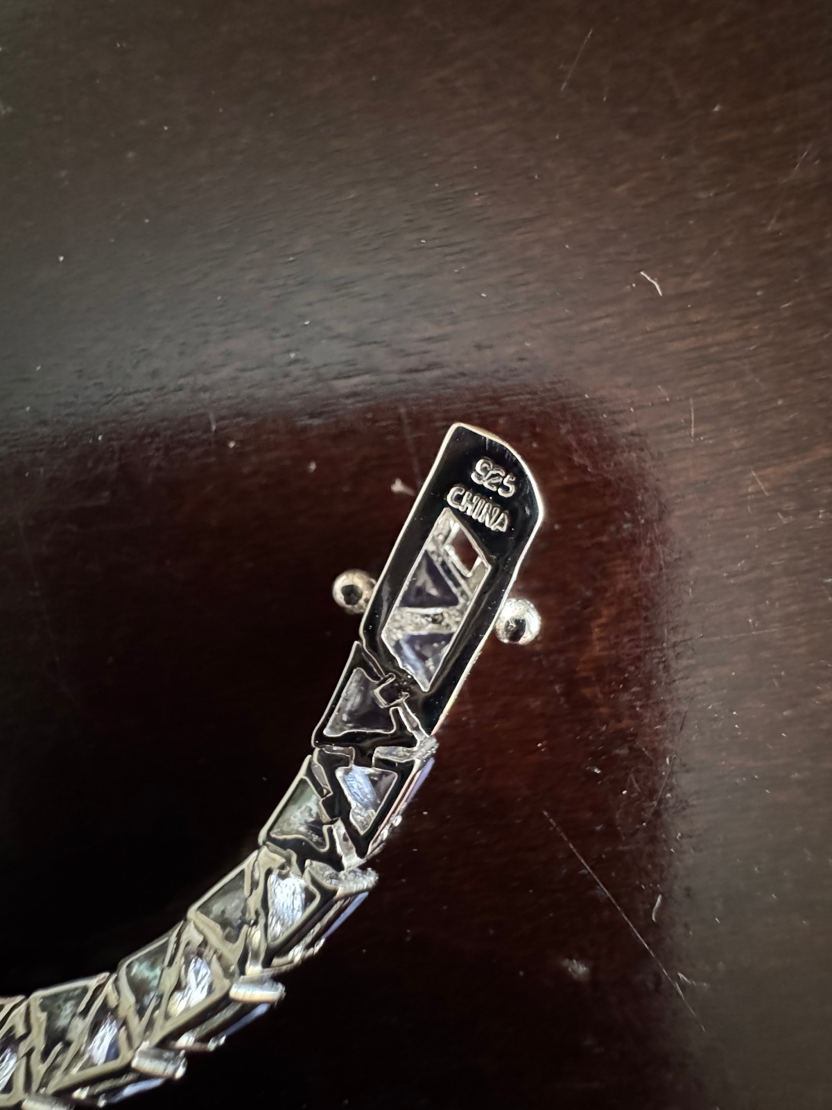 AMETHYST STERLING SILVER 925 TENNIS BRACELET EXCELLENT CONDITION 7.5 INCH LONG