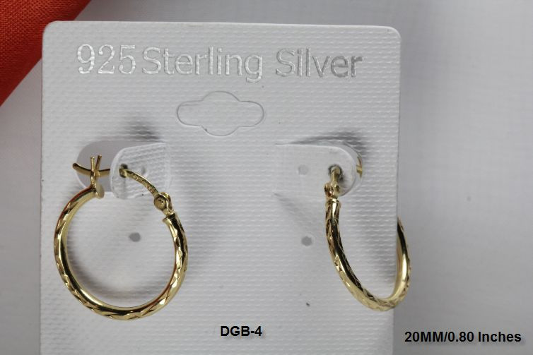 10K GOLD PLATED STERLING SILVER 925 LIGHT WEIGHT UNISEX HOOP EARRINGS-0.78″