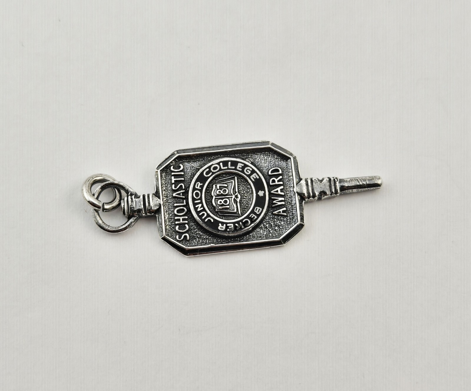 Vintage Sterling Silver Becker Junior College Scholastic Award Charm 4.5g 1887