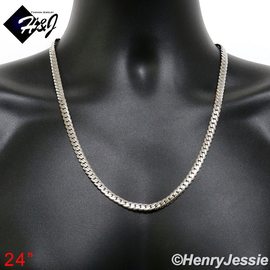 16-40″MEN Stainless Steel 6mm Silver Miami Cuban Curb Link Chain Necklace*N155