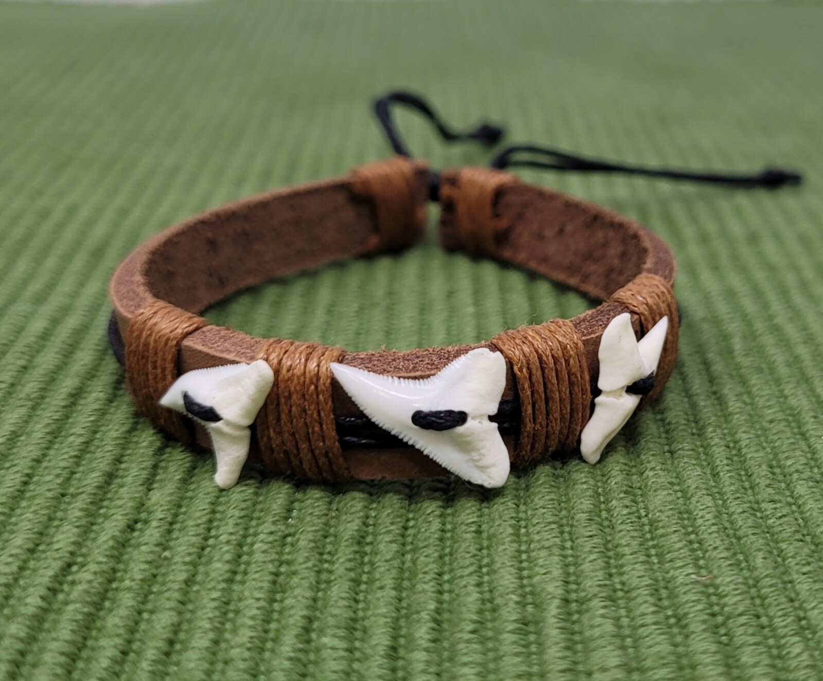 Real Shark Tooth Bracelet Shark Teeth Bracelet Adjustable Leather Bracelet