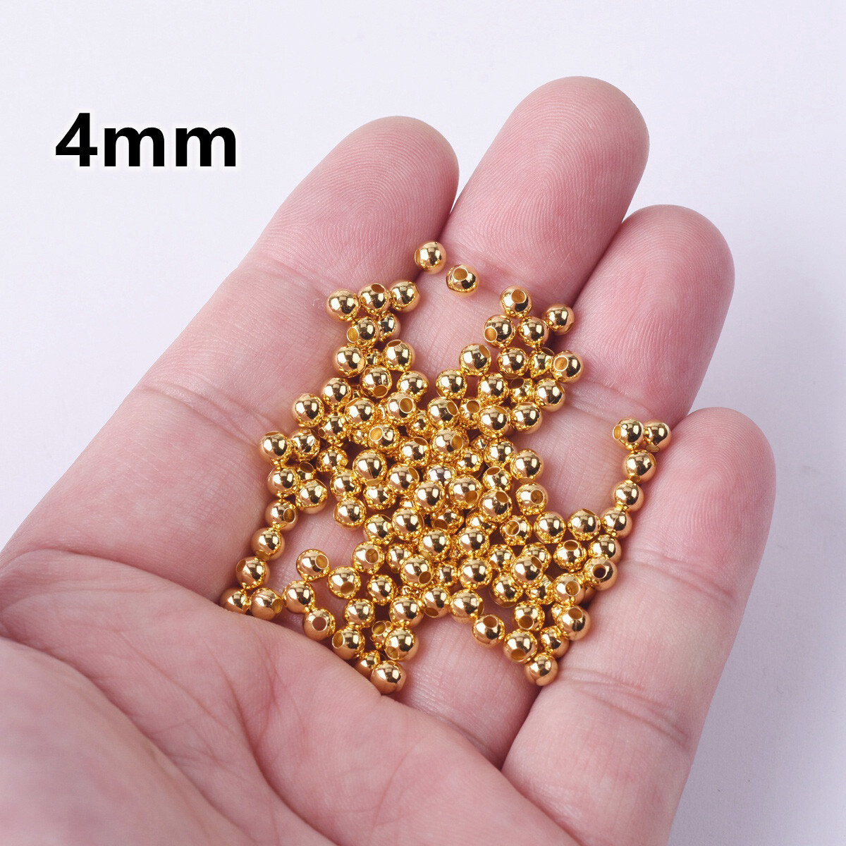 Round 3mm 4mm 6mm 8mm Plated Gold Silver Color Hollow Copper Metal Spacer Beads